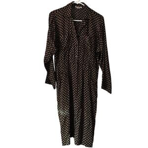 Vintage Taurus II Long Sleeve, Paisley Print, Henley, Knee Length Dress- S/M
